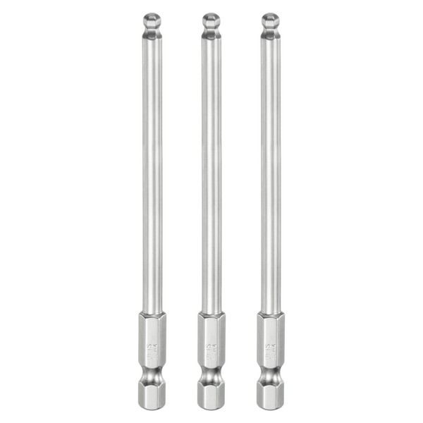 "3Pcs Kugelkopf-Innensechskant-Schraubendreher-Bit 4Mm 1/4\" Sechskantschaft 100Mm"-image