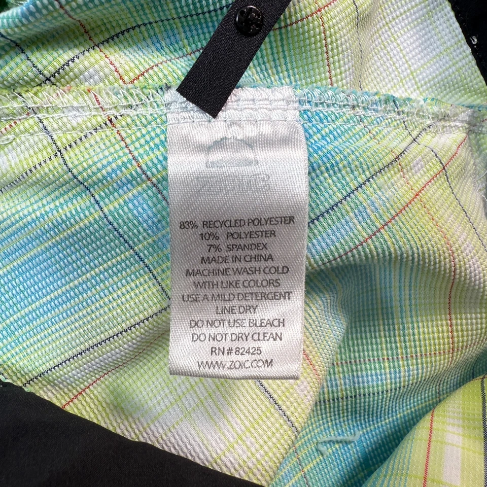 ZOIC Womens Green Plaid Shorts MTB Sz Small 11" Inseam No Chamois - Image 4 of 4