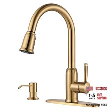 Kitchen Faucet with Soap Dispenser, Stainless Steel Kitchen Gold Vintage