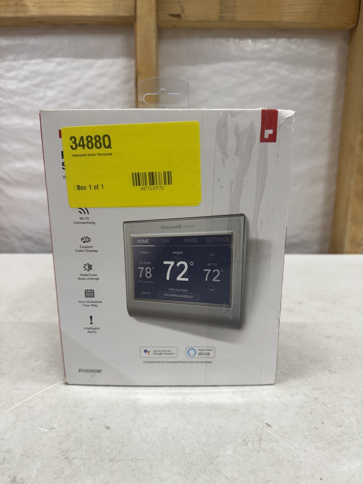 Program Control Button Honeywell Home RTH9585WF Wi-Fi Smart Color Thermostat Touch Screen 7 ...