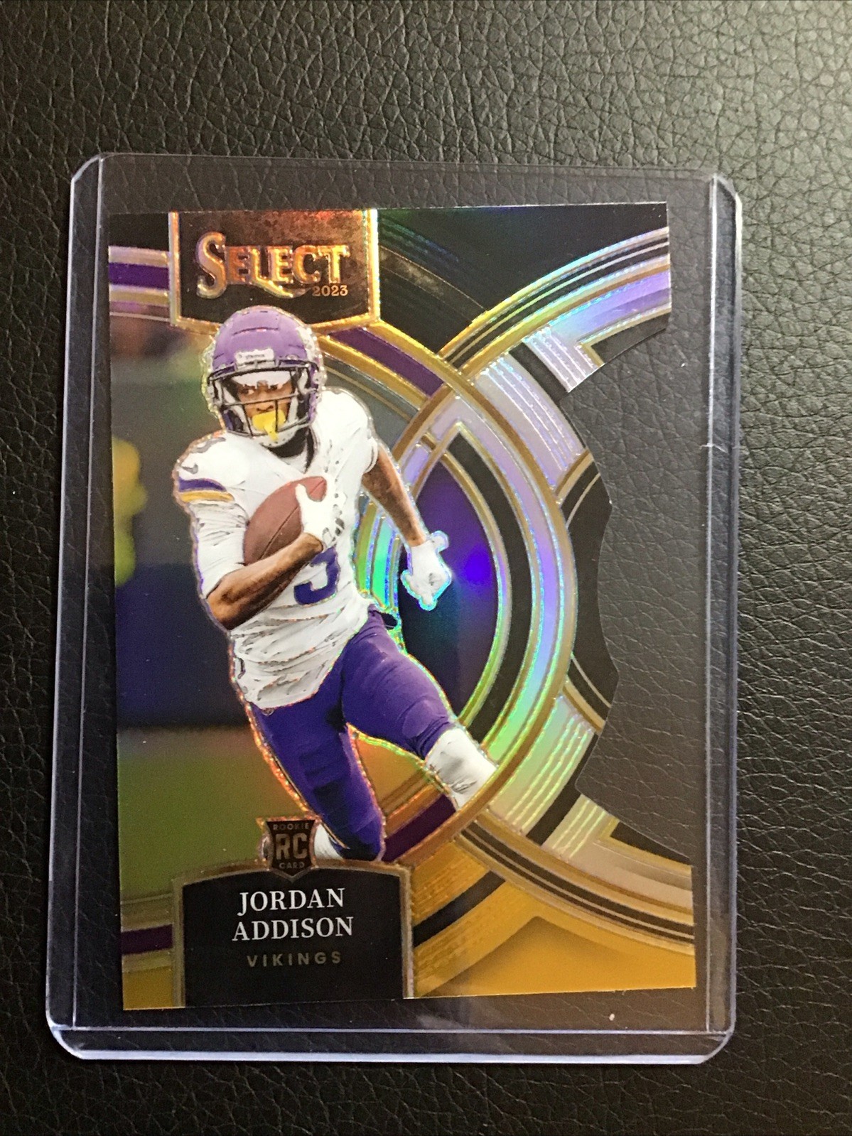 2023 Panini Select - Jordan Addison #194 Black & Gold Prizm Die-Cut (RC)