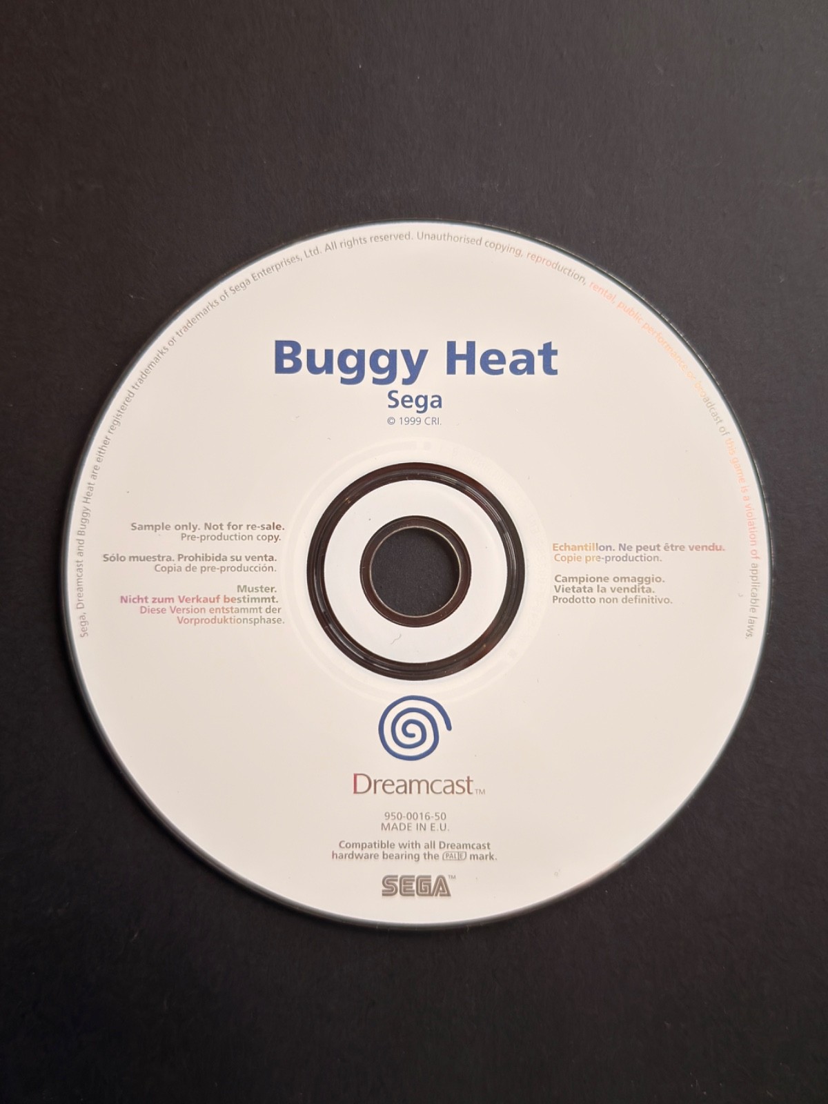 Jeux SEGA Dreamcast - Buggy heat - Promo/Press White Label