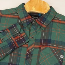 Marmot Men's XL/TG Plaid Flannel Long Sleeve Button Up Shirt Outdoor Adventure