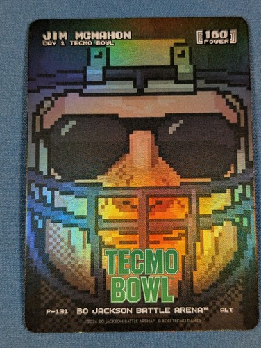 BO JACKSON BATTLE ARENA TECMO BOWL - DAY 1 PIXEL PROMO - Jim McMahon GREEN SP