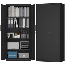Metal Garage Storage Cabinet, Steel Storage Cabinets with Doors and Shelves