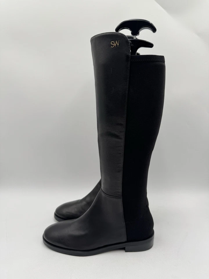 Botas hasta la rodilla de cuero Stuart Weitzman Keelan negras para mujer talla 6B Foto 3 de 4