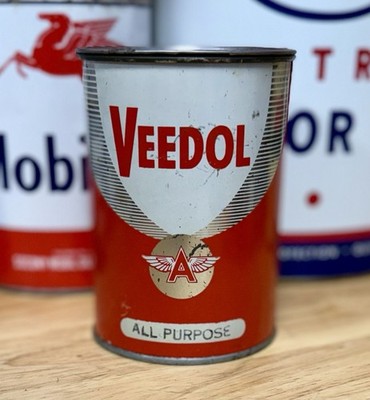 Vintage Veedol Flying A Grease Oil Can 1lb. Almost Empty