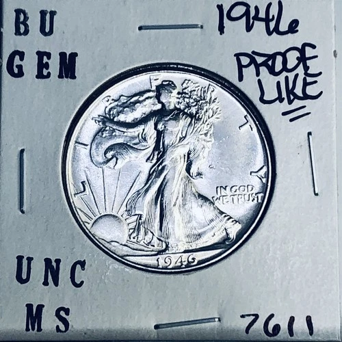 1946 BU GEM LIBERTY WALKING SILVER HALF UNC MS+++ U.S. MINT RARE COIN 7611