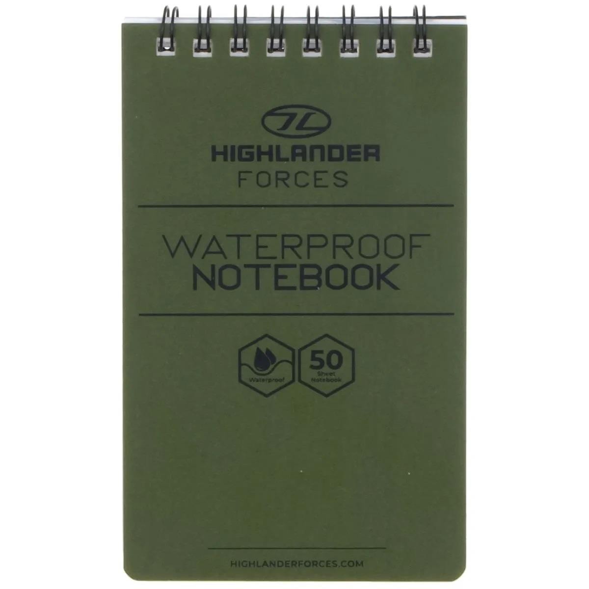 Highlander Forces Waterproof Notebook Military Army Hiking Olive MA070