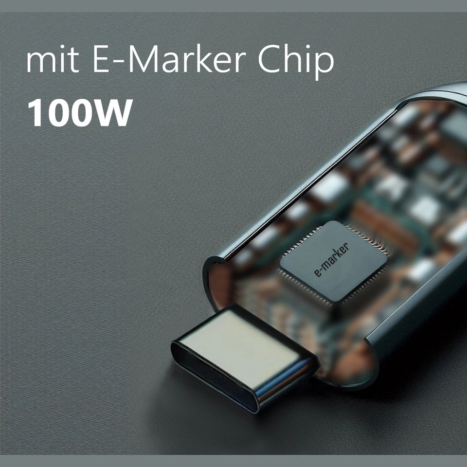 2m USB C 3.2 Kabel E-Marker Chip magnetisch, selbst aufrollend, sehr praktisch - Bild 4 von 4