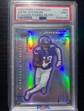 2020 PANINI CHRONICLES DYNAGON ROOKIES #D9 JUSTIN JEFFERSON ROOKIE CARD PSA 9!!. rookie card picture