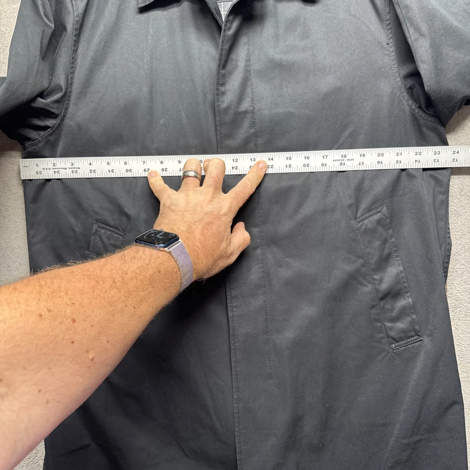 Gabardina negra estilo vintage Banana Republic para hombre M minimalista Dark Academia Foto 4 de 4