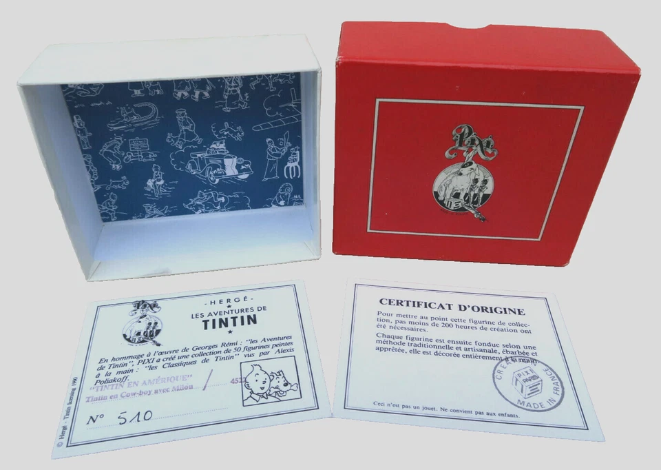 Pixi Tintin Boite VIDE Original Box Only Cowboy et Milou #4522 + Certificats - Photo 1/3