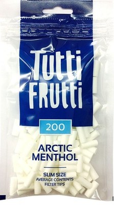 Tutti Frutti Filter Arctic Menthol Slim Size Tips (1x20 Bt. a 200 St= 4.000 St.