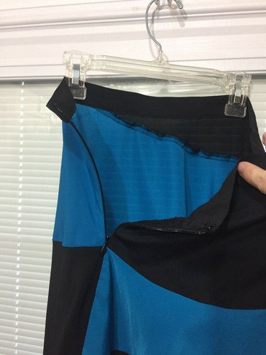 Derek Lam Women's Blue & Black Lightweight Knee Length A-Line Skirt Size 8 - Picture 4 of 10
