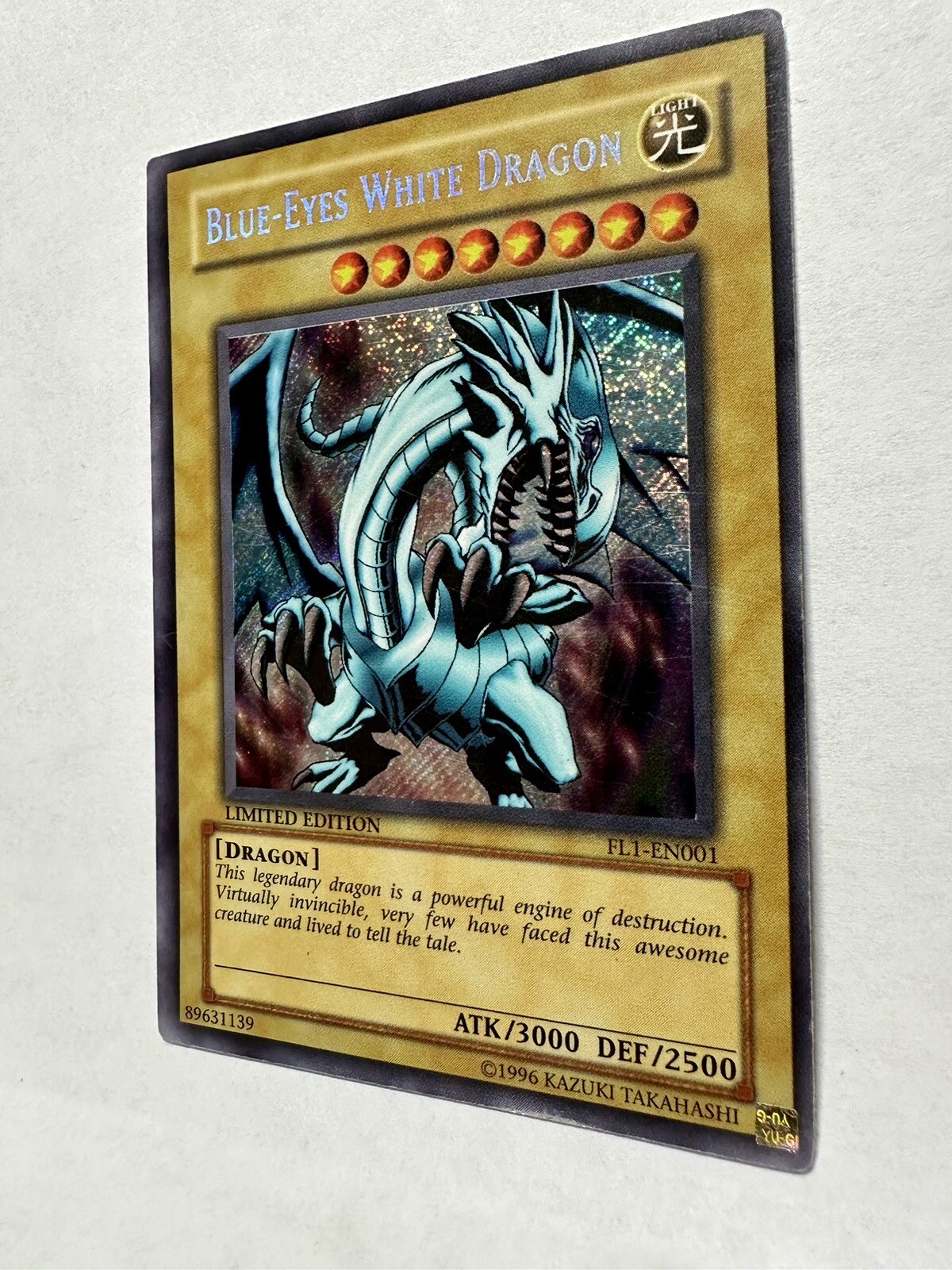 YuGiOh! BlueEyes White Dragon FL1EN001 Secret Rare Limited