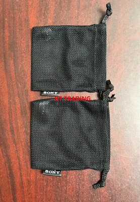 (2-Pack) Genuine SONY IEM Earphone Earpiece Earbuds Pouch Mesh Carrying Bag