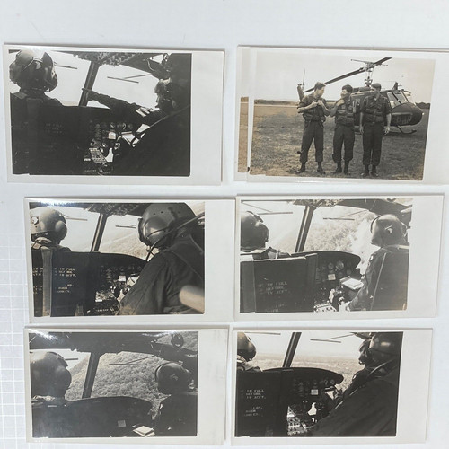 Lot of 7 B/W Cockpit Helicopter Photographs 6 1/2 x 4 1/2" 130th Detachment IL