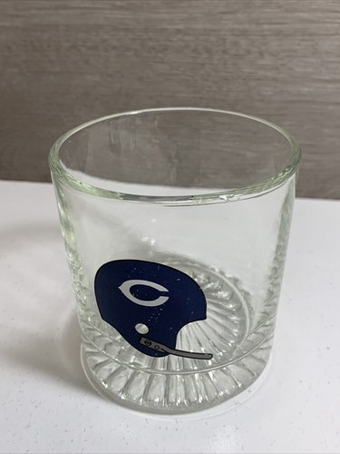 Vintage Chicago Bears Helmet Logo 60’s Rocks Glass NFL Football Tumbler 3.5” - Picture 10 of 12