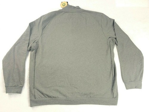 Mens Long Sleeve Sweater Jacket Full Zip Organic Cotton Dark Gray XXL Pre-Shrunk - Picture 9 of 9