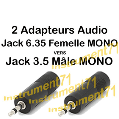 Adaptateur Jack 3.5mm femelle vers Jack 6.35mm Stéréo plaqué Or
