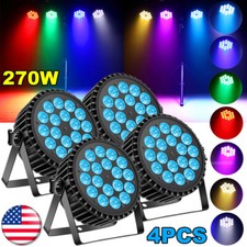 4pcs 270W RGBW 18LED Wash Effect Par Can DMX Stage Party Disco Show KTV Lighting