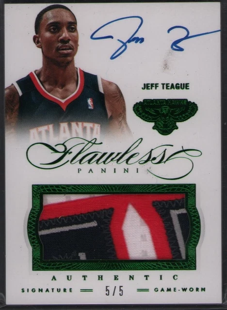 2012-13 Panini Flawless - Patches Autographs #40 Jeff Teague Auto Patch 5/5