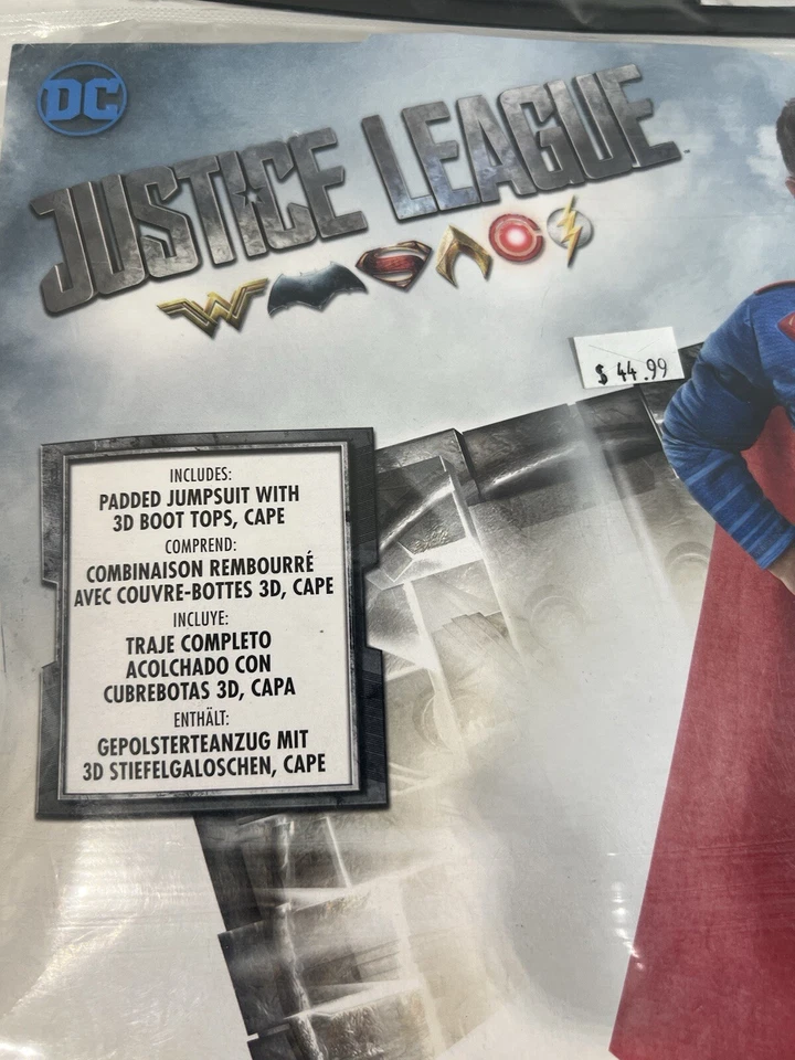 Disfraz de Superman Musculoso Pecho Niño Talla Mediana 8-10 Capa Bordada de Vestir Foto 2 de 4