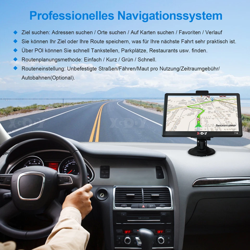 XGODY 7 Zoll Navi Auto Navigationsgerät LKW PKW GPS Navigation AU EU 16GB Karte - Bild 4 von 4