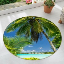 3D Coconut Tree Sea Beach NAO3699 Game Rug Mat Elegant Photo Carpet Mat Fay