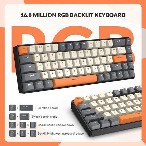 Teclado mecánico ZIYOU LANG T8 y cable USB C en espiral con retroiluminación LED RGB - Imagen 11 de 25