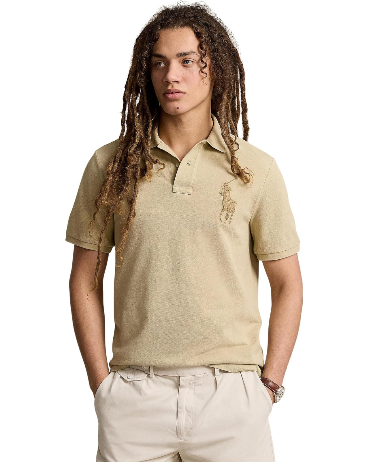 Мужская рубашка поло Polo Ralph Lauren из сетчатого материала Big Pony бежевый XS 125 долларов США 15390₽