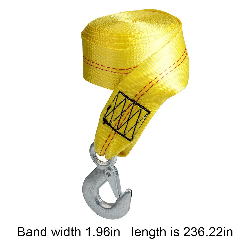 2" x 20' Boat Trailer Winch Strap Replacement with Marine Grade Stainless Hook