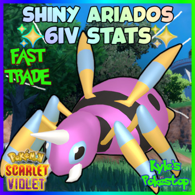   6IV SHINY ARIADOS   POKEMON SCARLET & VIOLET EV'D BATTLE READY   FAST