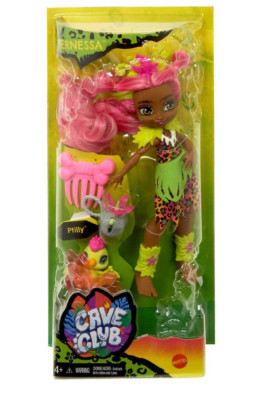 Mattel Cave Club Fernessa Doll Prehistoric Fashion Doll With Dinosaur Pet GNL85