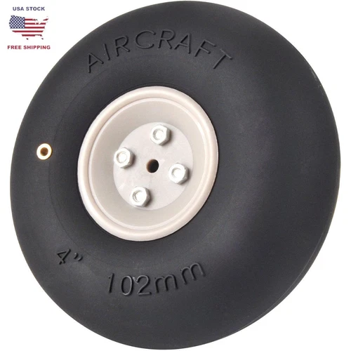 Pneumatic Tyre Rubber Wheel Inflatable Tire 4inch 1 Pair for RC Plane