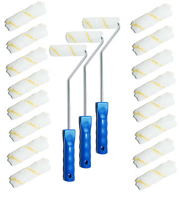 90x Farbrolle Farbwalze 10 cm Gelbfaden Malerwalze +  3x Maler Bügel 41 cm 6mm 
