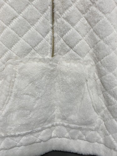 Women Jacket Size XL 15-17 Juniors 1/2 Zip Fleece Cream With DEFECTS - Picture 5 of 15