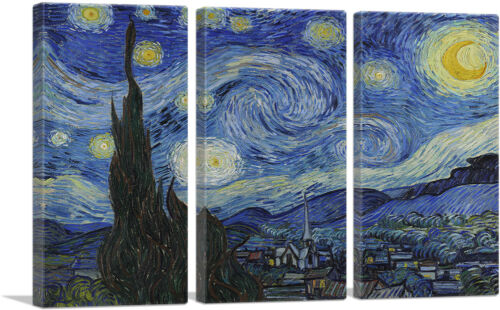 ARTCANVAS Die Sternennacht - Rechteck 1889 Leinwand Kunstdruck von Vincent van Gogh - Bild 14 von 15