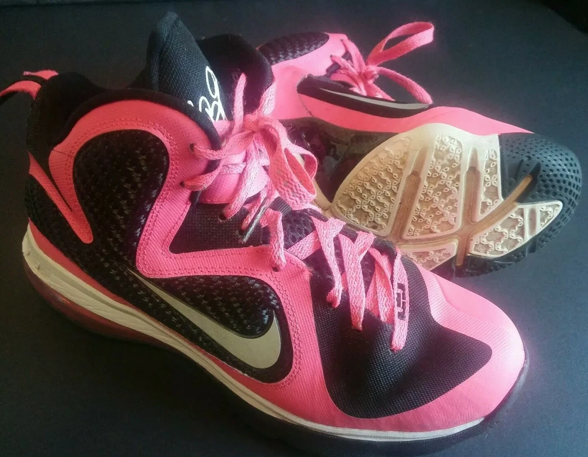 NIKE LEBRON 9 GS L SER ROSA MET LICO PLATA Talla 6.5 Y 472664 600 og juventud