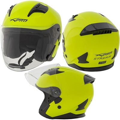 Jethelm Motorrad offen Visier Roller kratzfest Urban ECE 22-06 Fluo