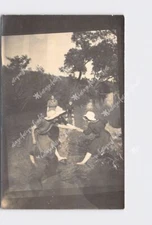 RPPC Real Photo Postcard Young Women Playing In Stream