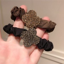 Crystal Hair Rope Hair Ring Hairtie Ponytail Balls Headdress Rubber Band Clover