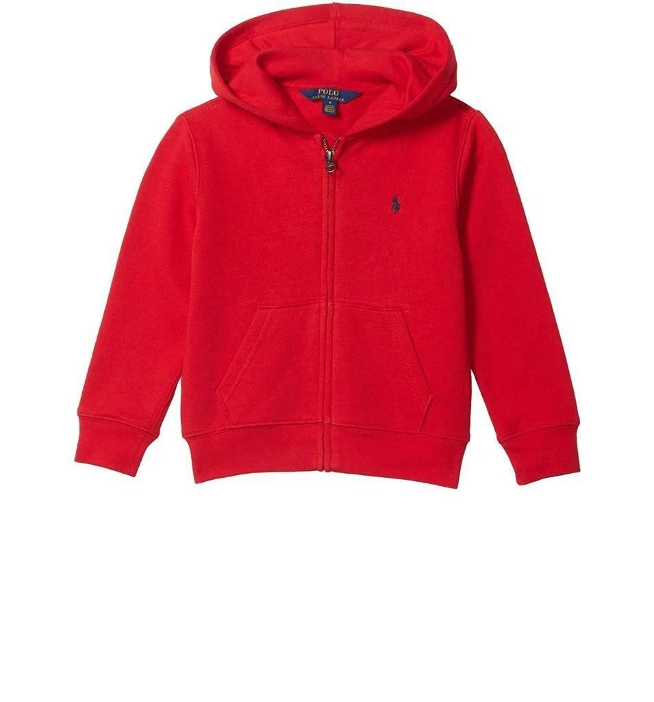 NWT Polo Ralph Lauren Red Boys Long Sleeve Fleece Zip Front Hoodie 2 2T pfe0822