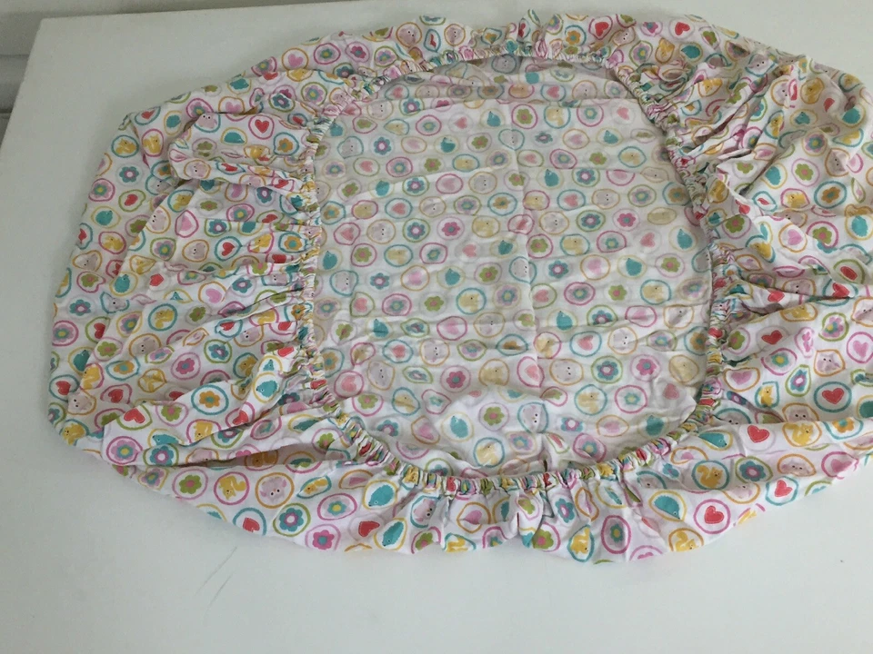 KIDSLINE by DENA  FITTED CRIB SHEET multi-color Animals Hearts Flowers and Dots - Image 2 of 4