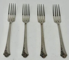 Oneida Damask Rose Set of 4 Dinner Forks 18/10 Stainless 8 1/8" USA MADE