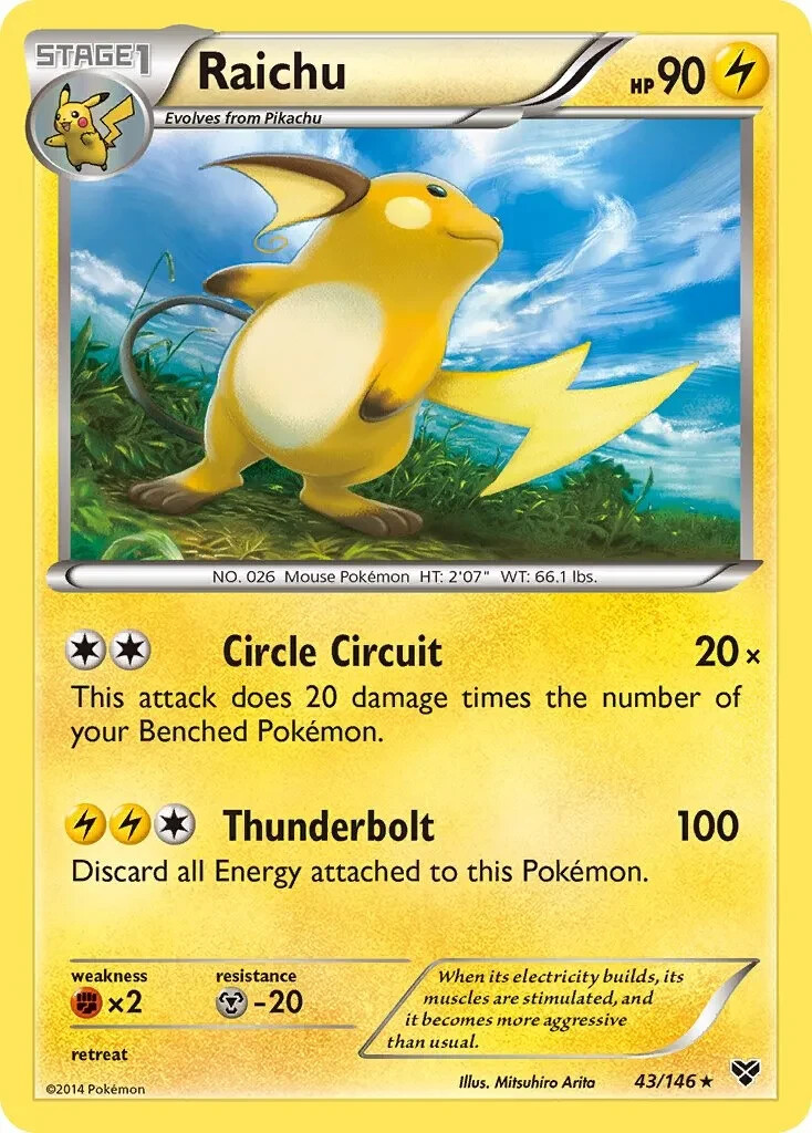 Raichu 43/146 Rare XY Base Set Pokemon TCG