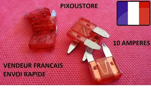 Lot of 5 Mini Fuses 10 Amp 10A Car Motorcycle Scooter Automobile Car 16x11mm