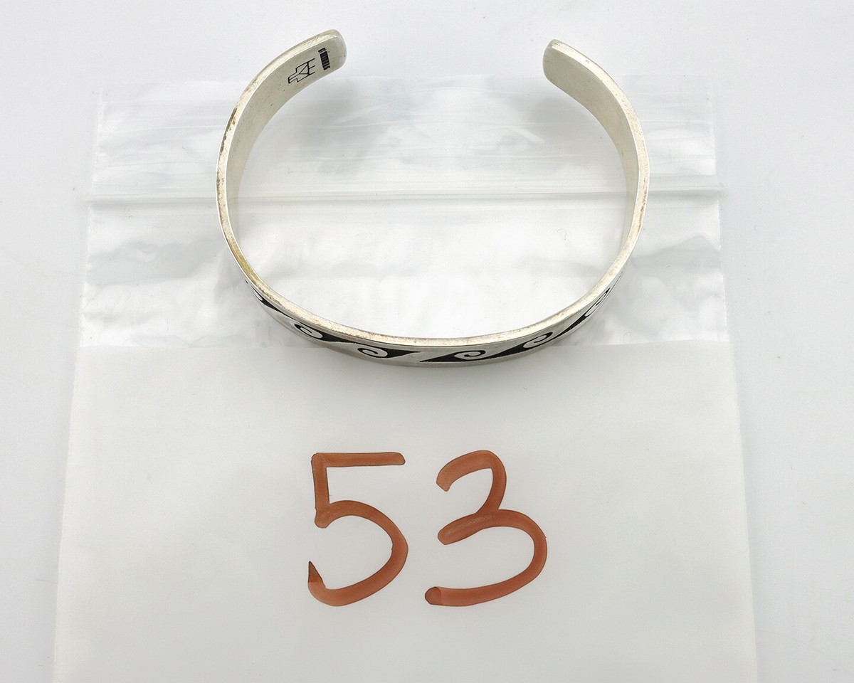 Hopi Bracelet .925 Silver Style Signed Fernando Puhuhefvaya Cuff C