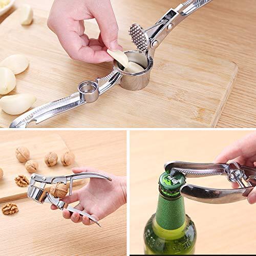 5 in 1 Stainless Steel Garlic Press Multi-Use Mincer Crusher Chopper Rocker - Picture 6 of 6